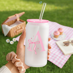 Monogram GlassGlow | Frosted Glass Tumbler 16oz