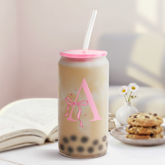 Monogram GlassGlow | Frosted Glass Tumbler 16oz