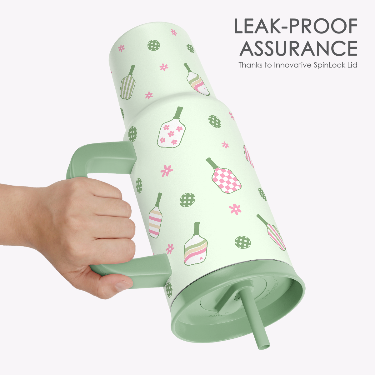 BloomSip 40oz Leak-proof Tumbler | Pickleball