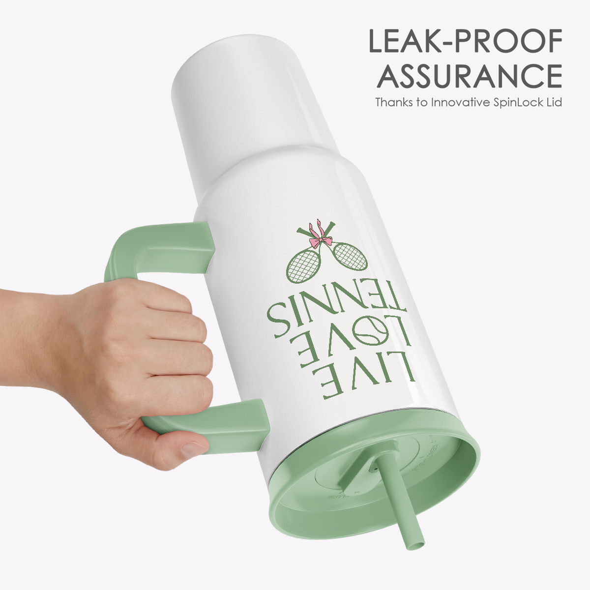 BloomSip 40oz Leak-proof Tumbler | Tennis Lovers