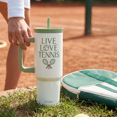 BloomSip 40oz Leak-proof Tumbler | Tennis Lovers