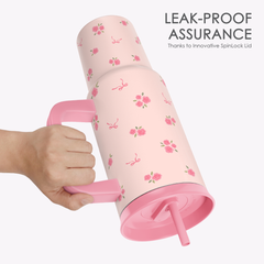 BloomSip 40oz Leak-proof Tumbler | Blush Rose Garden