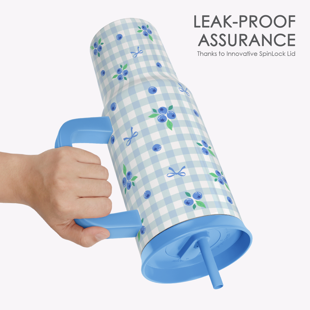 BloomSip 40oz Leak-proof Tumbler | Blueberries
