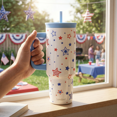 BloomSip 40oz Leak-proof Tumbler | Patriotic Stars