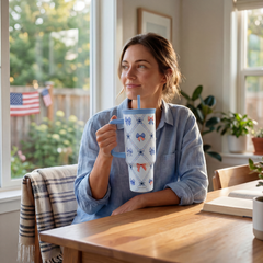 BloomSip 40oz Leak-proof Tumbler | Patriotic Bows