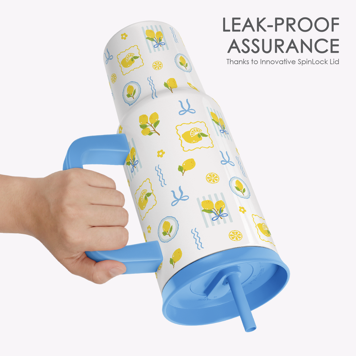 BloomSip 40oz Leak-proof Tumbler | Lemon
