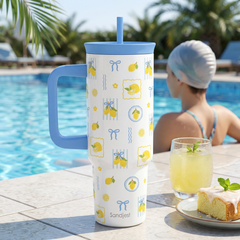 BloomSip 40oz Leak-proof Tumbler | Lemon