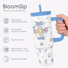 BloomSip 40oz Leak-proof Tumbler | Gift for Teachers