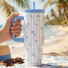 BloomSip 40oz Leak-proof Tumbler | Palm Trees
