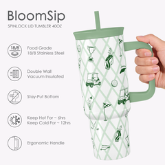 BloomSip 40oz Leak-proof Tumbler | Golf Lovers