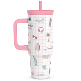BloomSip 40oz Leak-proof Tumbler | Travel Vacation