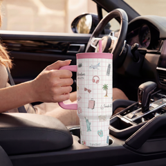 BloomSip 40oz Leak-proof Tumbler | Travel Vacation