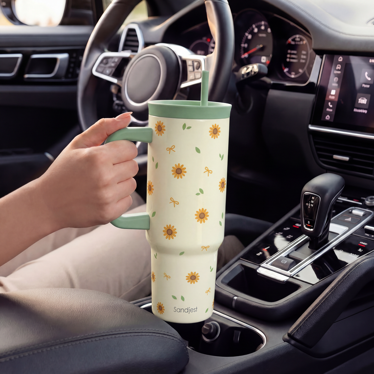 BloomSip 40oz Leak-proof Tumbler | Sunflower