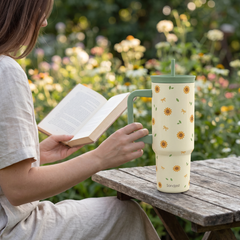 BloomSip 40oz Leak-proof Tumbler | Sunflower