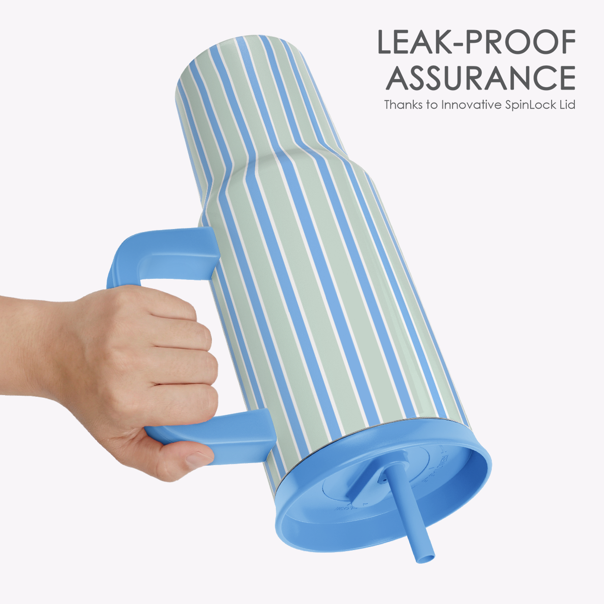 BloomSip 40oz Leak-proof Tumbler | Stripe Pattern