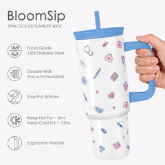 BloomSip 40oz Leak-proof Tumbler | Gift for Nurse
