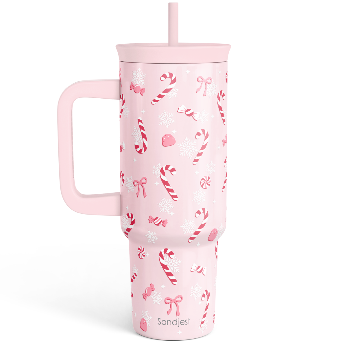 BloomSip 40oz Leak-proof Tumbler | Christmas Candy Cane