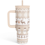 BloomSip 40oz Leak-proof Tumbler | Christmas Cozy Knit