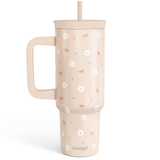 BloomSip 40oz Leak-proof Tumbler | Beige Daisies