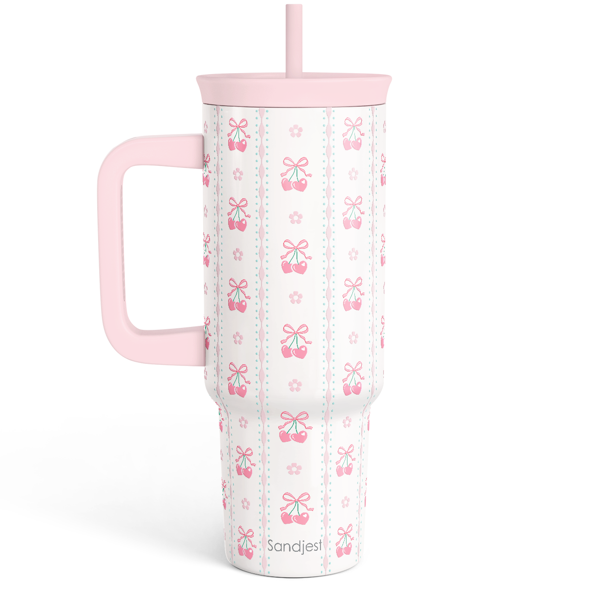 BloomSip 40oz Leak-proof Tumbler | Coquette Cherry Bow