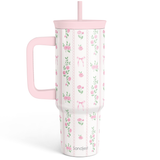 BloomSip 40oz Leak-proof Tumbler | Vintage Rose