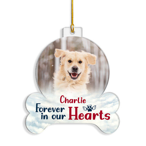 Forever In My Heart Memorial Dog Custom Photo Personalized Ornament