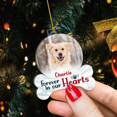 Forever In My Heart Memorial Dog Custom Photo Personalized Ornament