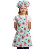 Mint Cupcake SprinkleJoy | Kids Polyester Apron with Hat