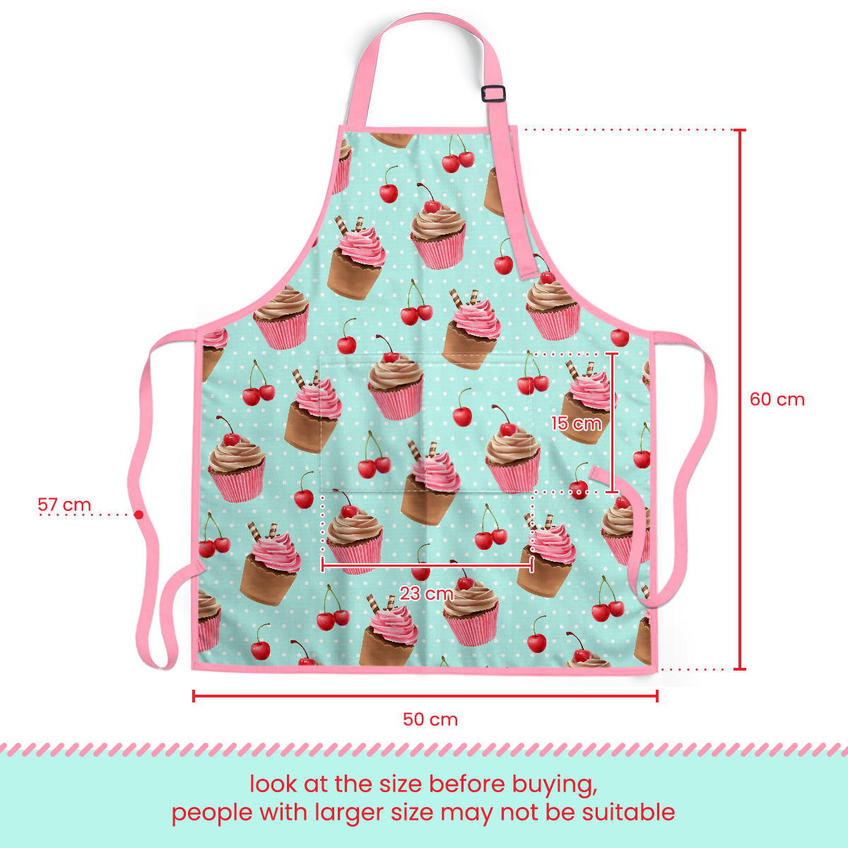 Mint Cupcake SprinkleJoy | Kids Polyester Apron with Hat
