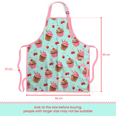 Cupcake Apron with Pocket - 2Pcs Kid Apron and Chef Hat Set Chef - Aprons for Cooking Baking Grilling BBQ Gardening Painting