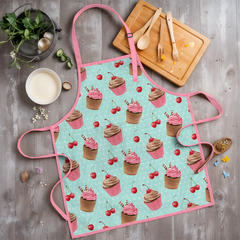 Mint Cupcake SprinkleJoy | Kids Polyester Apron with Hat