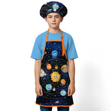 Blue Solar System SprinkleJoy | Kids Polyester Apron with Hat