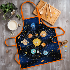 Blue Solar System SprinkleJoy | Kids Polyester Apron with Hat