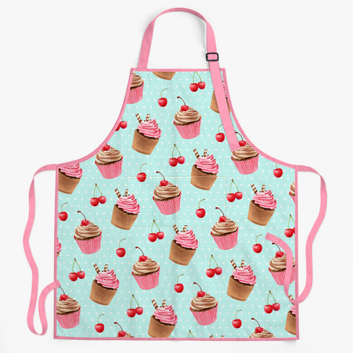 Cupcake Apron with Pocket - Chef Aprons for Cooking Baking Grilling BBQ Gardening Painting