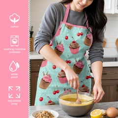 Cupcake Apron with Pocket - Chef Aprons for Cooking Baking Grilling BBQ Gardening Painting