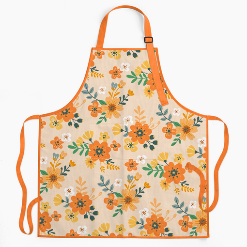 Floral Pattern Apron for Women with Pocket Waterproof - Chef Aprons for Cooking Baking Gardening Grilling BBQ Painting - Adult Aprons