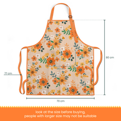 Floral Pattern Apron for Women with Pocket Waterproof - Chef Aprons for Cooking Baking Gardening Grilling BBQ Painting - Adult Aprons