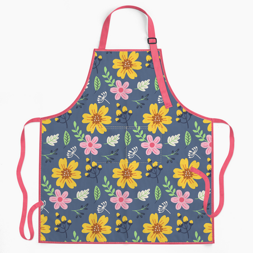 Floral Pattern Apron for Women with Pocket Waterproof - Chef Aprons for Cooking Baking Gardening Grilling BBQ Painting - Adult Aprons