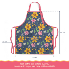 Floral Pattern Apron for Women with Pocket Waterproof - Chef Aprons for Cooking Baking Gardening Grilling BBQ Painting - Adult Aprons