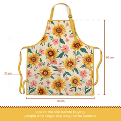 Sunflower Apron for Women with Pocket Chef Aprons For Kitchen Cooking Baking Grilling BBQ