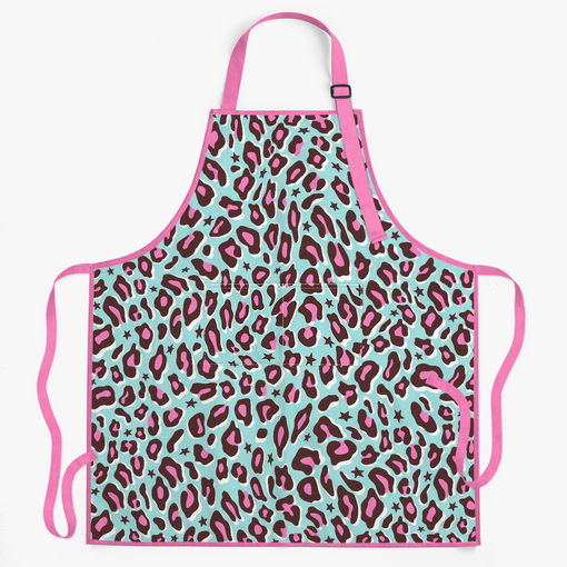 Leopard Print Apron with Pocket, Chef Aprons for Women Adult Cooking Baking Grilling BBQ Gardening Grooming