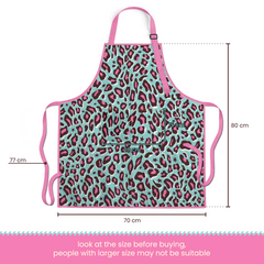 Leopard Print Apron with Pocket, Chef Aprons for Women Adult Cooking Baking Grilling BBQ Gardening Grooming