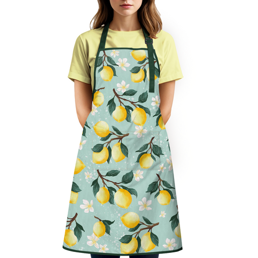 Lemon Apron with Pocket - Chef Aprons for Cooking Baking Grilling BBQ Painting Gardening - Apron for Women Girls