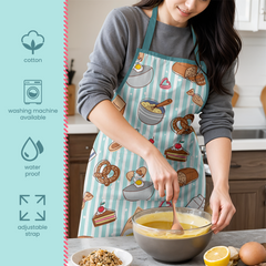 Apron for Baking Lover Baker with Pocket, Chef Aprons for Cooking Baking Grilling BBQ Gardening, Women Gift Adult Apron