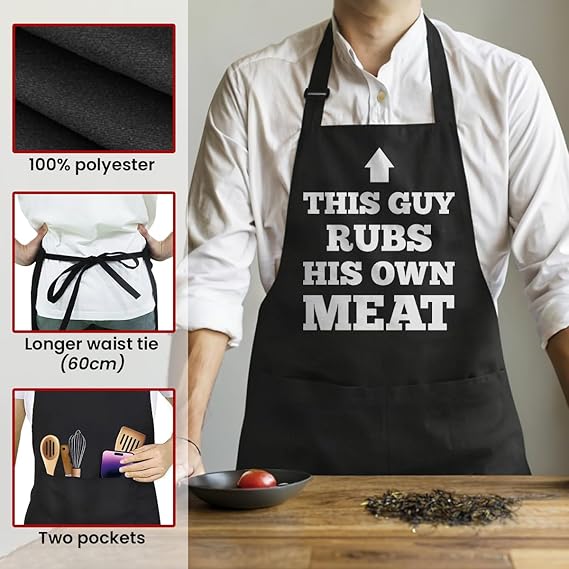 Black Grilling/BBQ Men Cotton Apron
