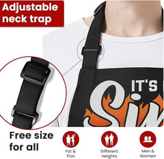 Funny Apron for Men - BBQ Cooking Grill Apron with Pockets for Chef Husband Dad Papa - Birthday Father's Day Grilling Gifts