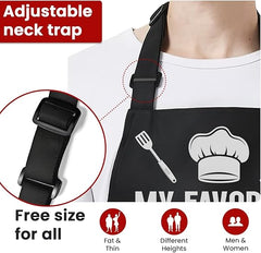 Funny Apron for Dad - Aprons for Mom with Pockets - Birthday Fathers Mothers Day Cooking Grilling BBQ Kitchen Gifts