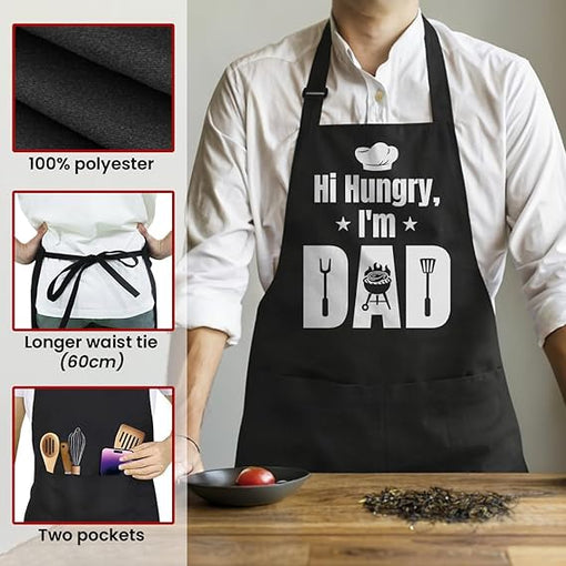 Funny Apron for Dad - Birthday FatherÃ¢â‚¬â„¢s Day Cooking Grilling Gifts for Mens