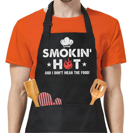 Funny Aprons for Men with Pockets - Father's Day Birthday Grilling Cooking BBQ Gifts for Dad Husband