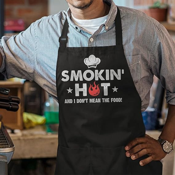 Black Grilling/BBQ Men Cotton Apron